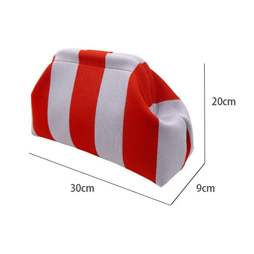 Portable Spring Closure Open Top Colorful Striped Cosmetic Bag Large Capacity Multi-purpose Makeup Pouch Toiletry Bag Gifts