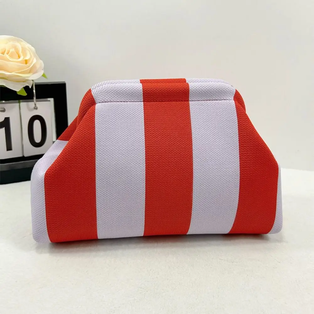 Portable Spring Closure Open Top Colorful Striped Cosmetic Bag Large Capacity Multi-purpose Makeup Pouch Toiletry Bag Gifts