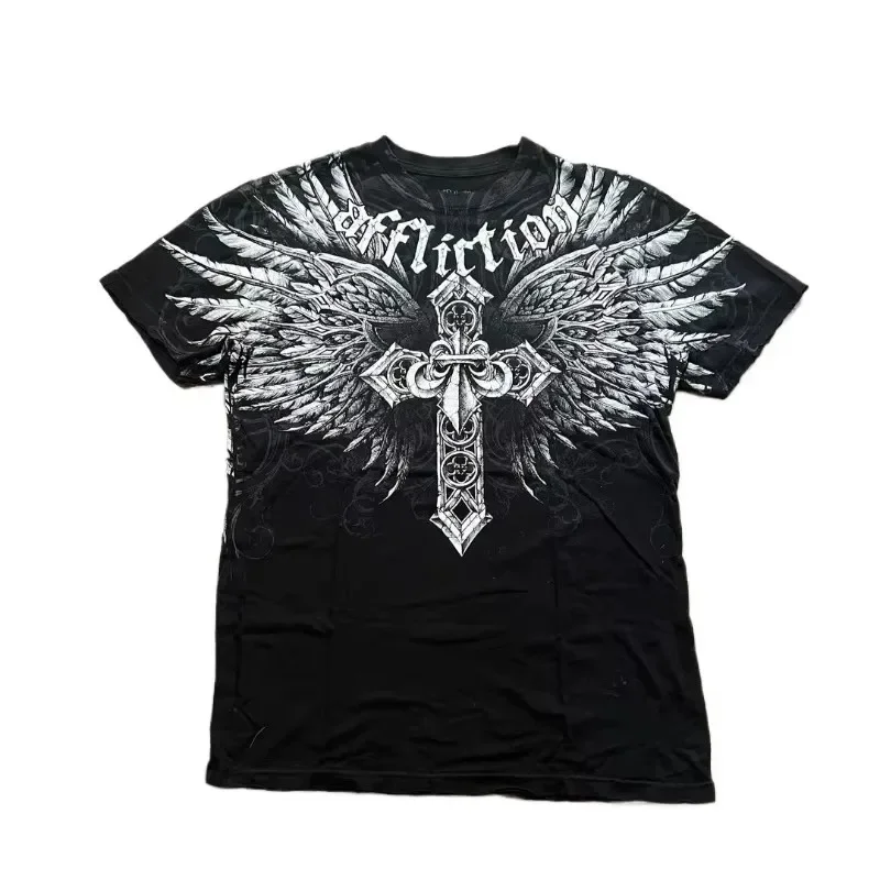 90s Melancholic Style Summer 3D Print Large-sized Men's T-shirt Quick-drying and Breathable Suitable for Outdoor Activities