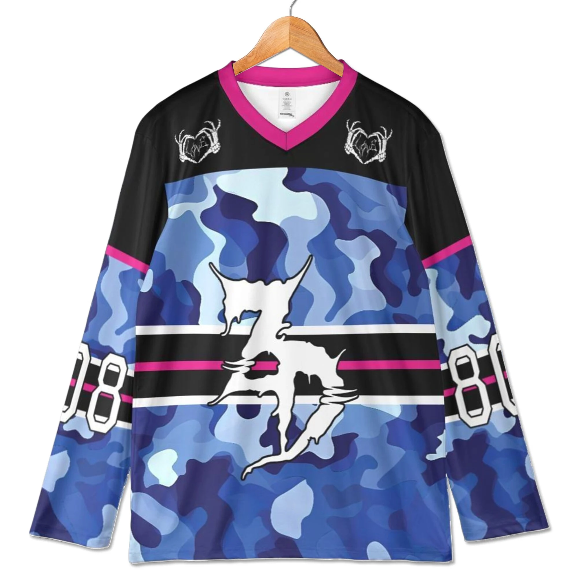 Spring Summer Men's Long-Sleeved Top Zeds Dead Rave Jersey Skeleton Hands Hockey Shirt Dubstep Festival Outfit Quick-drying Top