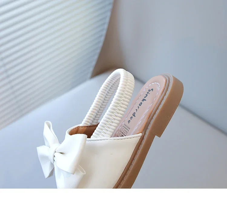 2026 Brand New Style Girls Princess Sandals Fashion Kids Beach Shoes Boho Design with Big Bow-knot Elastic Band Slip-on Sweet