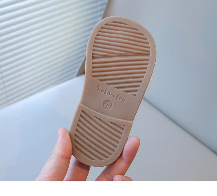 2026 Brand New Style Girls Princess Sandals Fashion Kids Beach Shoes Boho Design with Big Bow-knot Elastic Band Slip-on Sweet