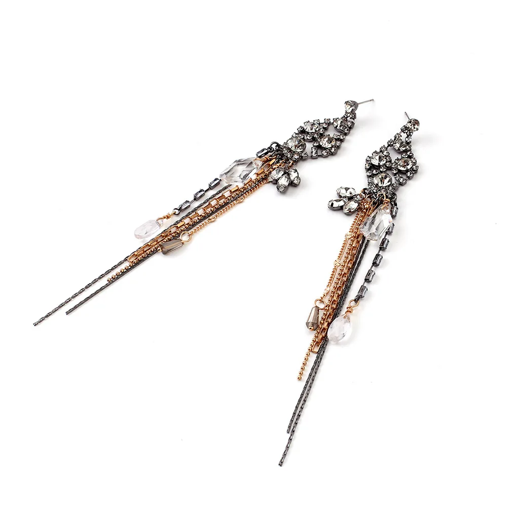 2026 Vintage Rhinestone Long Tassels EarrIngs for Women Fashion Banquet Party Jewelry Statement Earrings Gifts