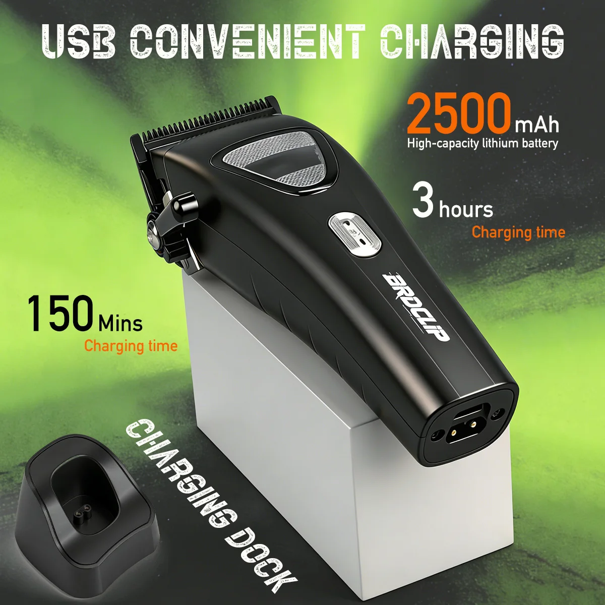 Professional Electric Hair Clipper Hair Trimmer Brushless Motor 7500RPM DLC Blade Electric Shaver 8000RPM DC Motor BRDCLIP Shop