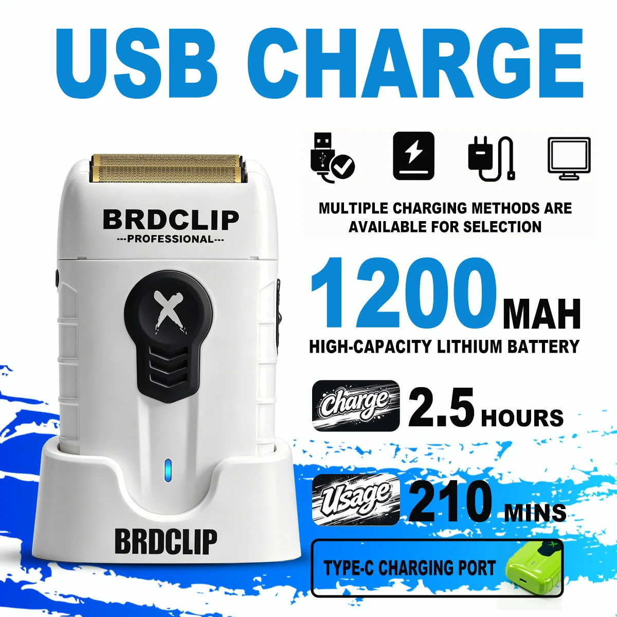 Professional Electric Hair Clipper Hair Trimmer Brushless Motor 7500RPM DLC Blade Electric Shaver 8000RPM DC Motor BRDCLIP Shop