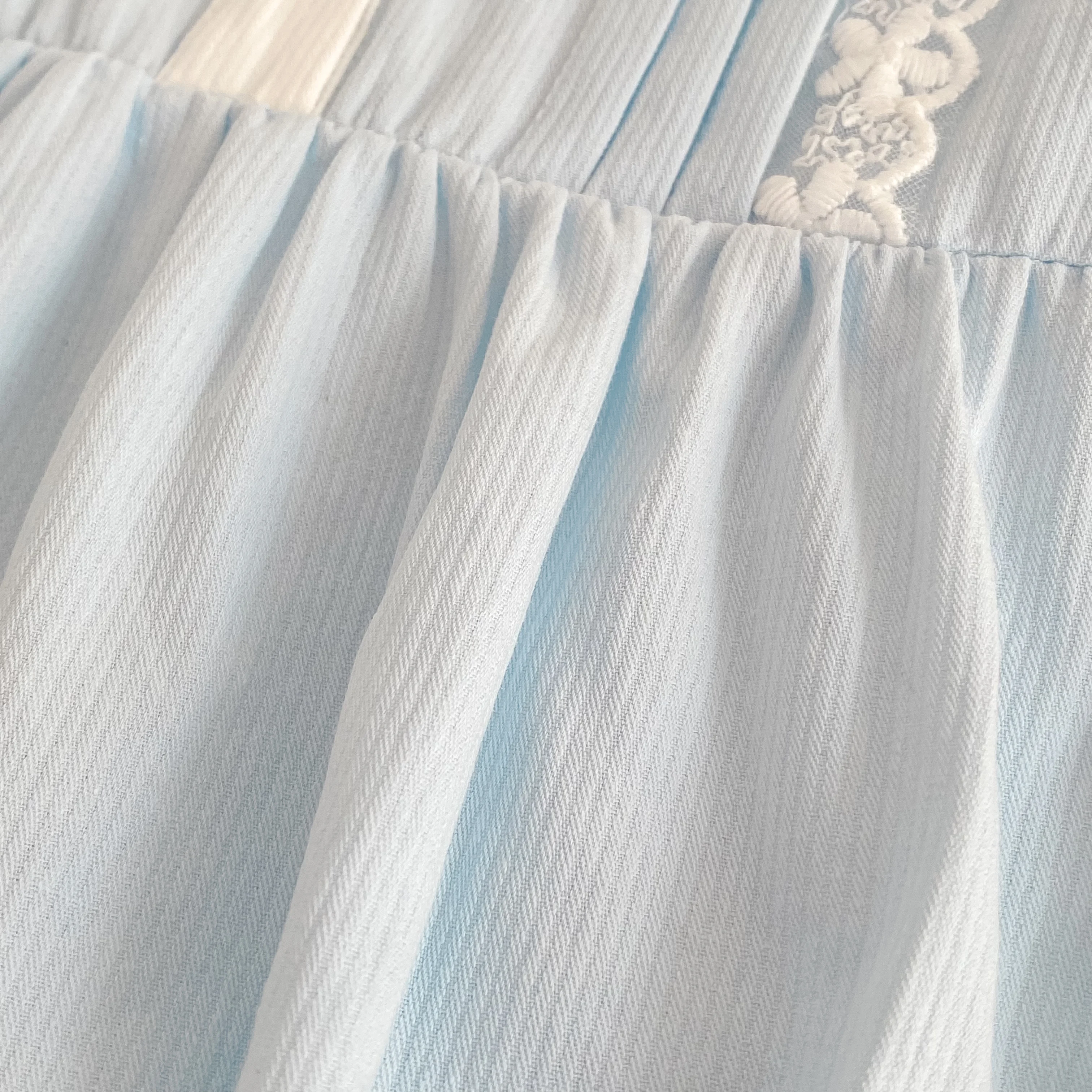 2026 Summer New 0-24M Baby Girls Jumpsuit Korean Version Short Sleeved Bodysuit Flower Embroidered Sweet Blue Romper