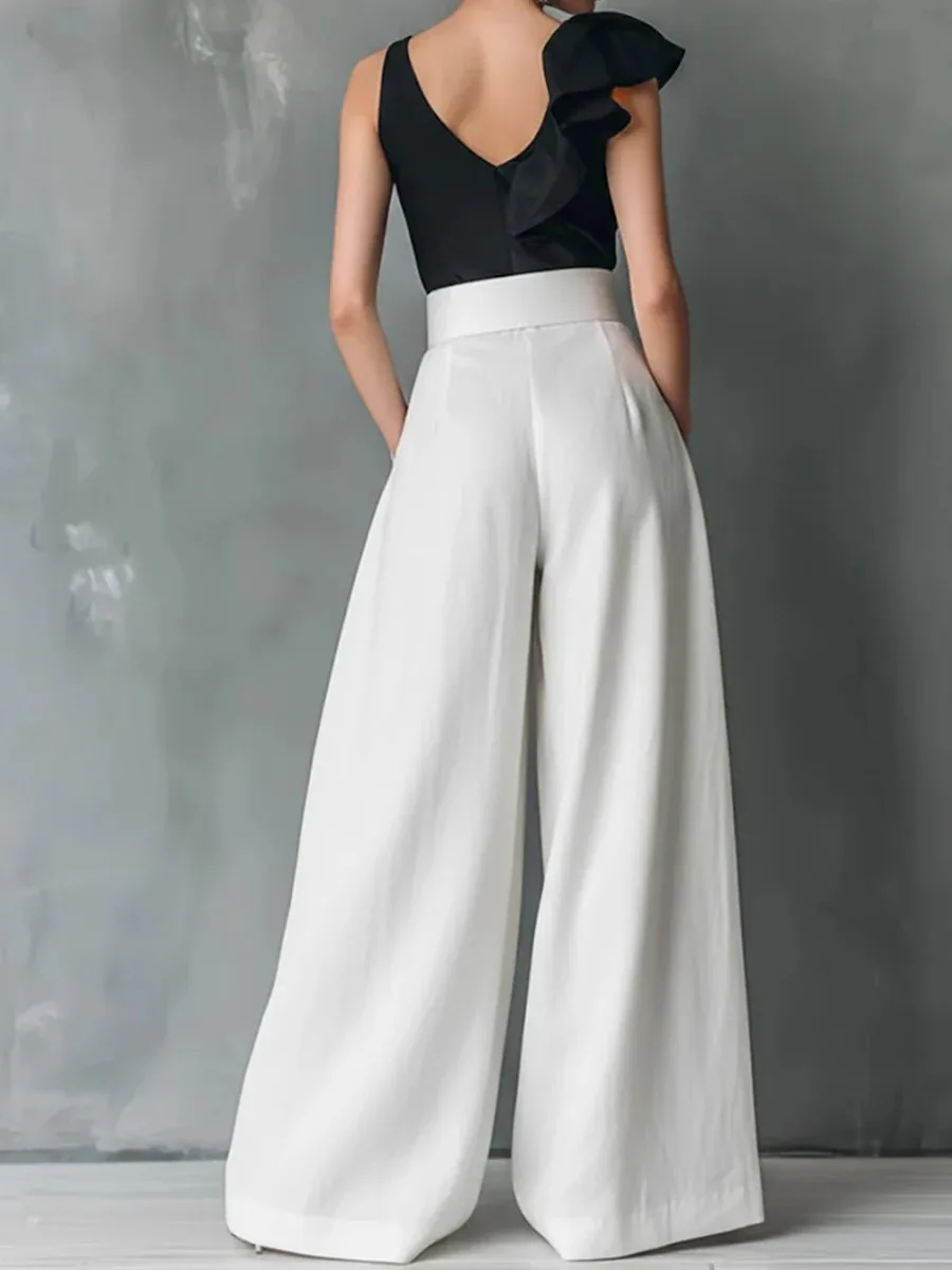 Spring/Summer 2026 High-Waist Loose Solid Color Fashionable Casual Pants for Office Versatile Stylish New Arrival