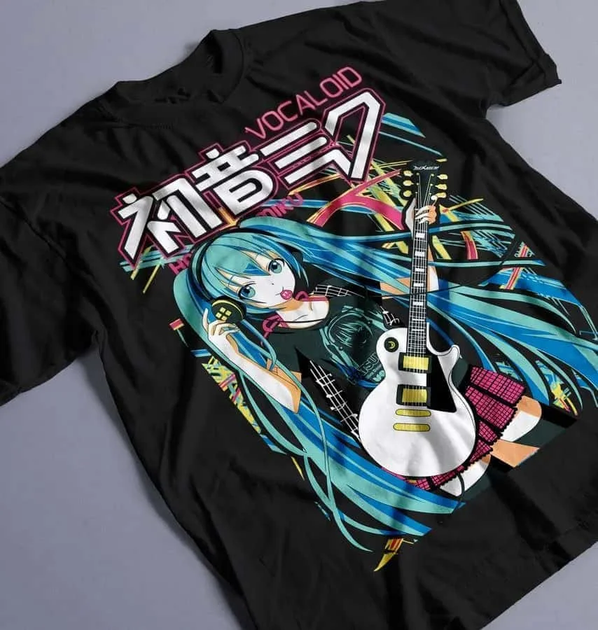 Hatsune Miku Anime Vocaloid Printed T-shirt Summer Men's and Women's T-shirt Trendy Loose Casual Y2K 2026 New Streetwear Tee