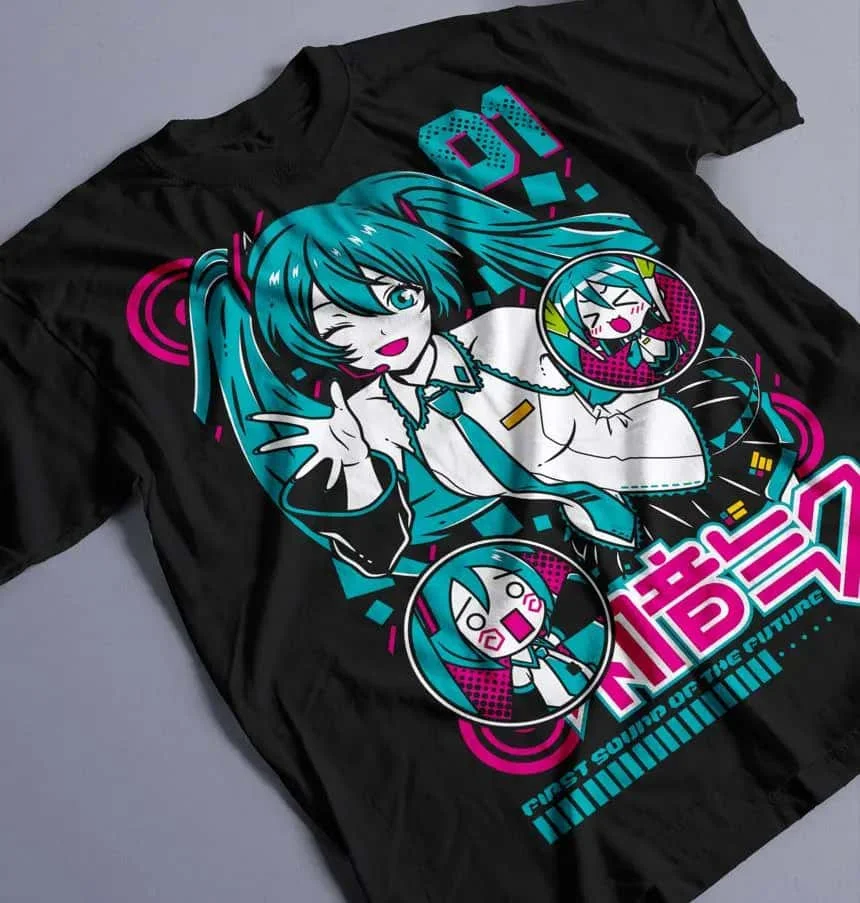 Hatsune Miku Anime Vocaloid Printed T-shirt Summer Men's and Women's T-shirt Trendy Loose Casual Y2K 2026 New Streetwear Tee