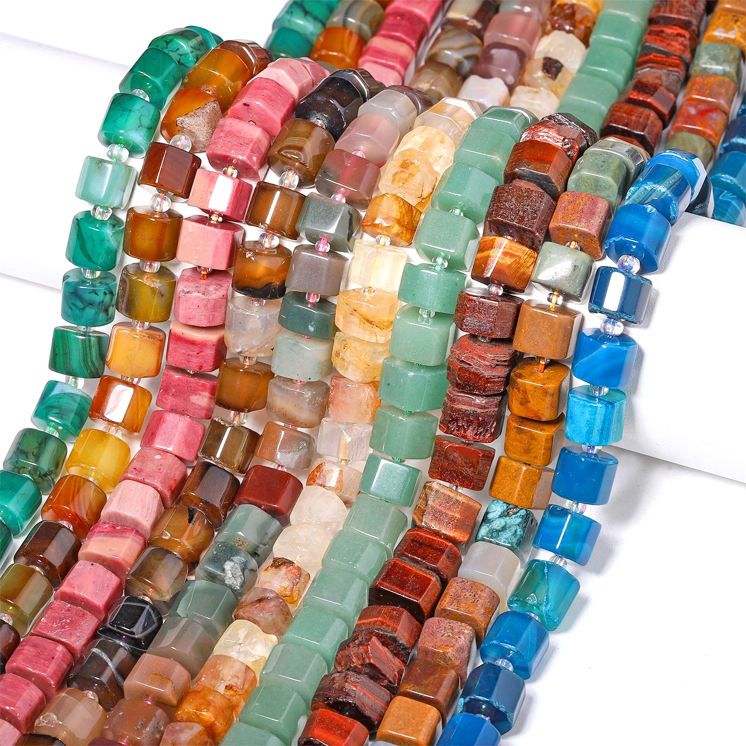 Natural Amethyst Amazonite Lapis Lazuli Beads 9-13mm Irregular Faceted Rondelle Shape Beads for Jewelry Making Accessories