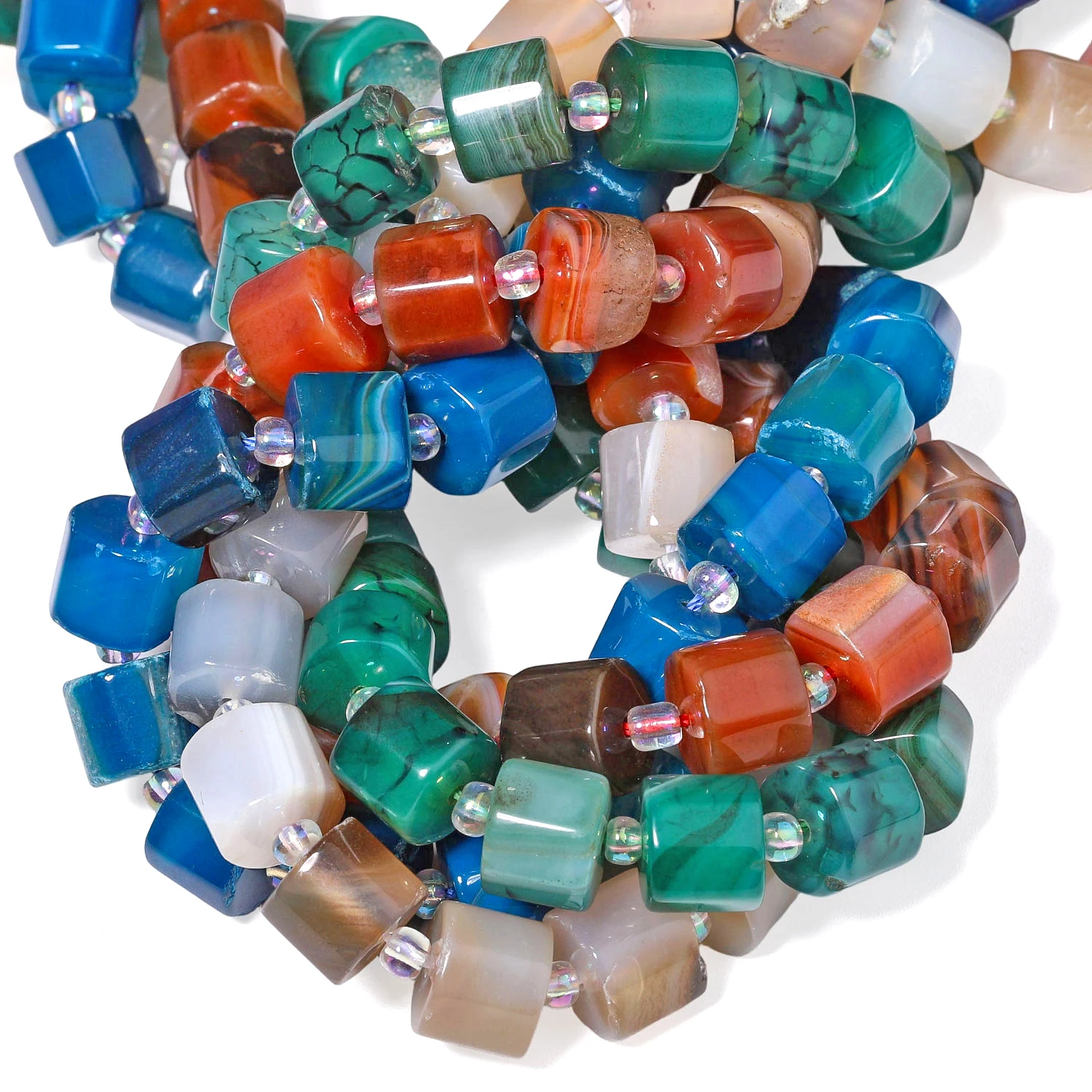 Natural Amethyst Amazonite Lapis Lazuli Beads 9-13mm Irregular Faceted Rondelle Shape Beads for Jewelry Making Accessories