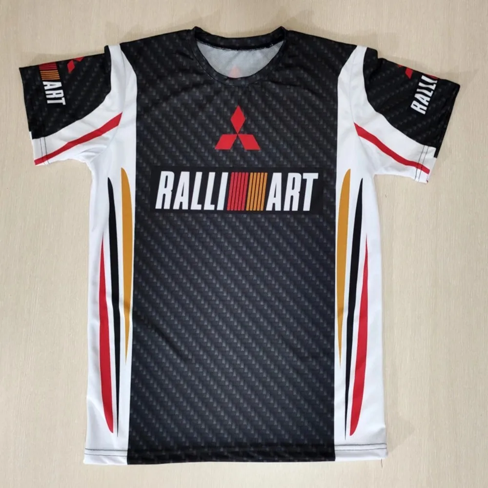 Mitsubishi Ralliart motorsport T-shirt, men's and women's, breathable, quick-drying, stretchy, casual, training, and travel top