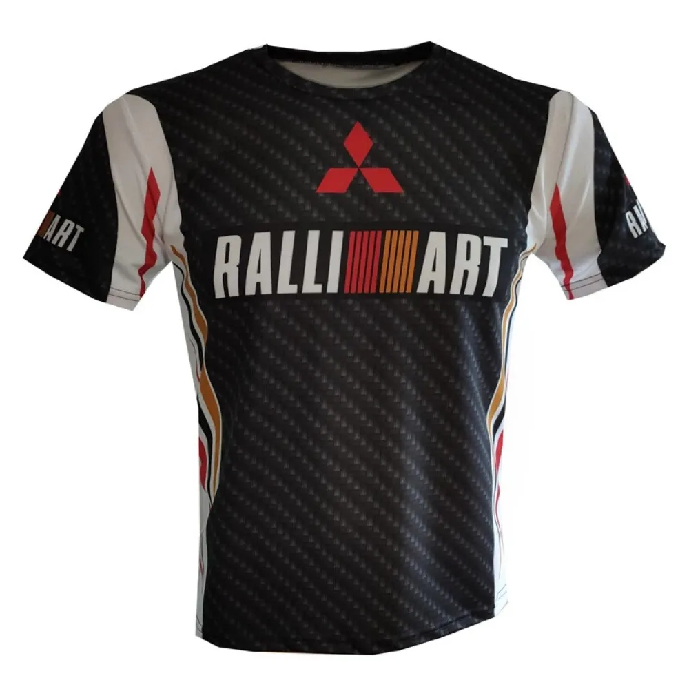 Mitsubishi Ralliart motorsport T-shirt, men's and women's, breathable, quick-drying, stretchy, casual, training, and travel top