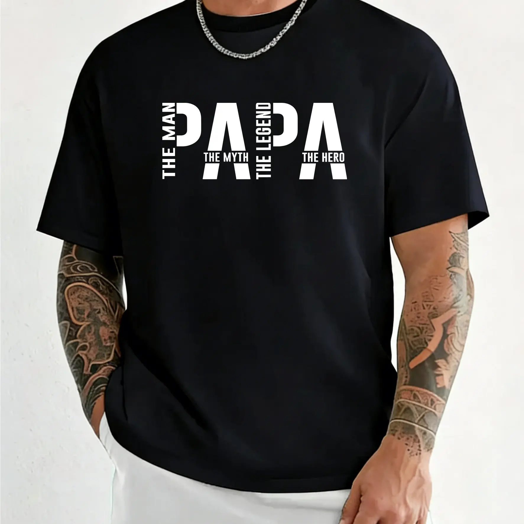 Papa The Man The Myth The Legend Funny T-shirt for Men Clothing Dad T Shirt Short Sleeve Tee Shirt Men T-Shirts Clothes Tops
