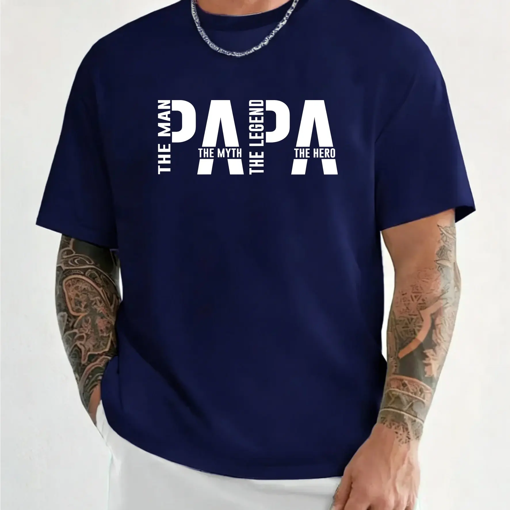 Papa The Man The Myth The Legend Funny T-shirt for Men Clothing Dad T Shirt Short Sleeve Tee Shirt Men T-Shirts Clothes Tops