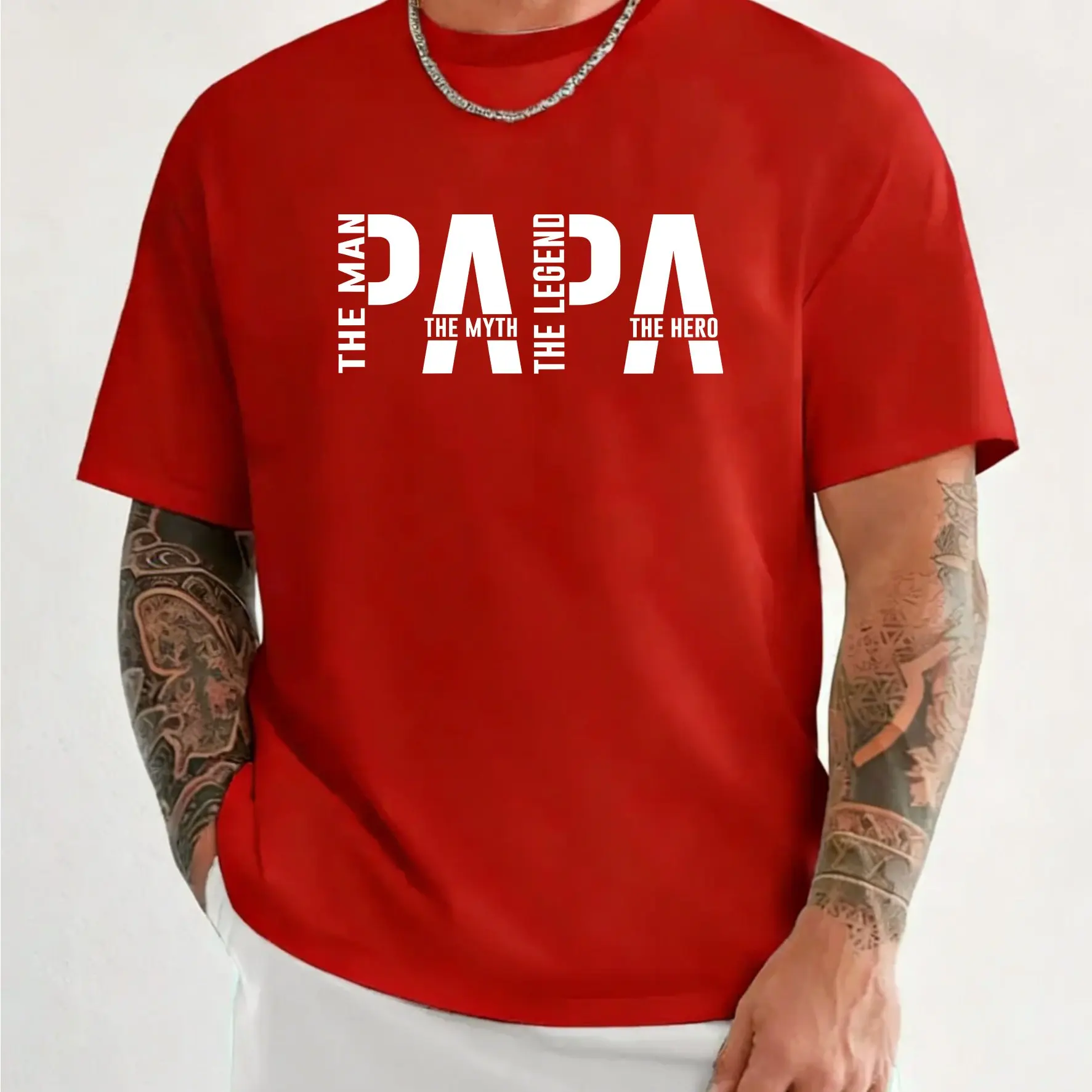 Papa The Man The Myth The Legend Funny T-shirt for Men Clothing Dad T Shirt Short Sleeve Tee Shirt Men T-Shirts Clothes Tops