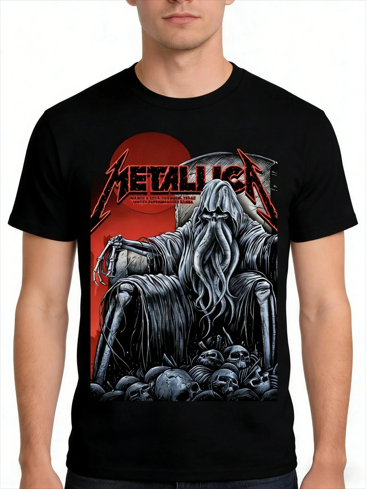 2026 Metallica Band T-Shirt 100% Cotton Graphic Tee Men Women Summer Streetwear Top
