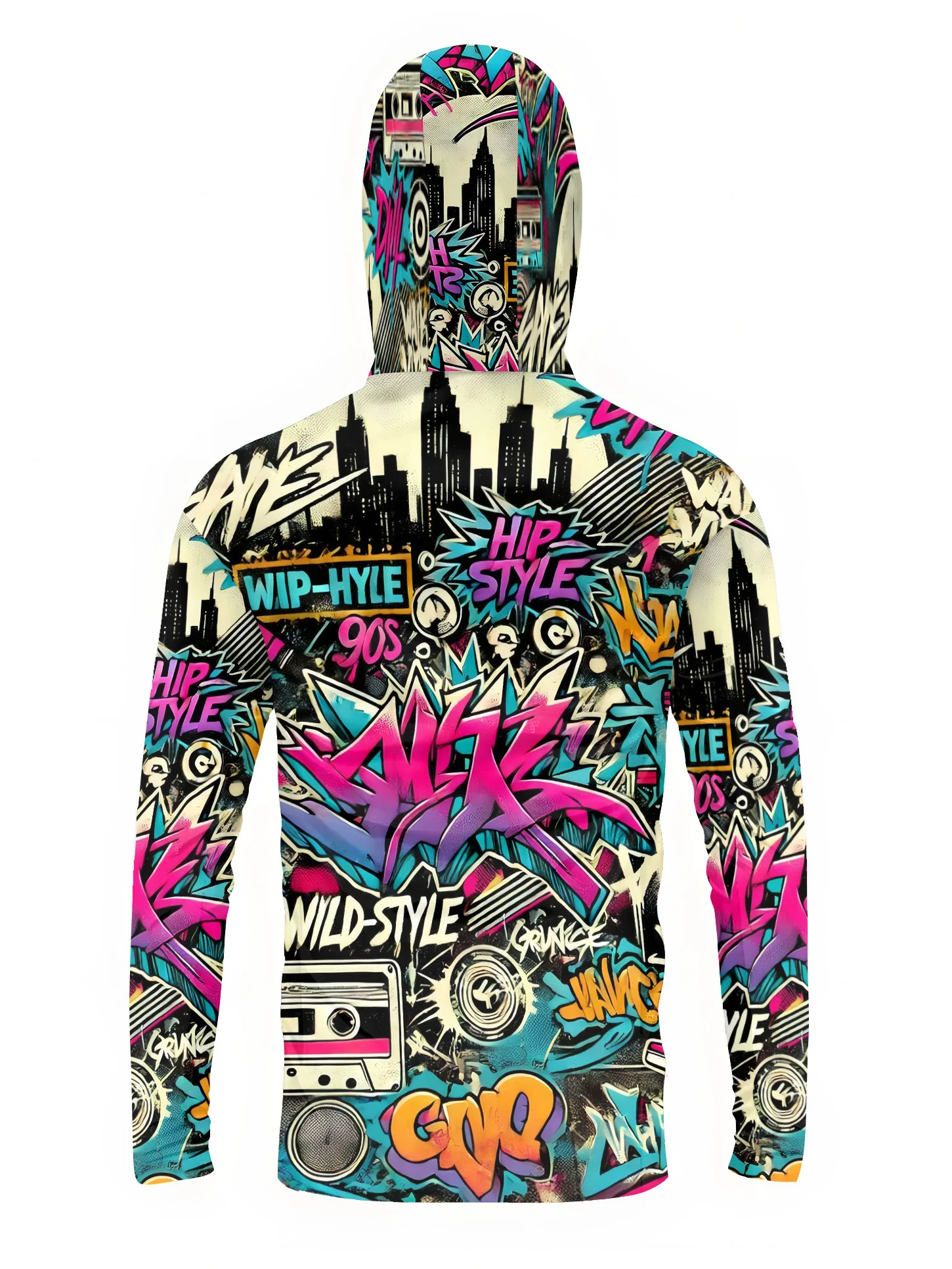 2026 Summer New Style Men's Long-Sleeved Shirt with 3D Letter Pattern Print for Comfortable Soft Breathable and Sporty Wear