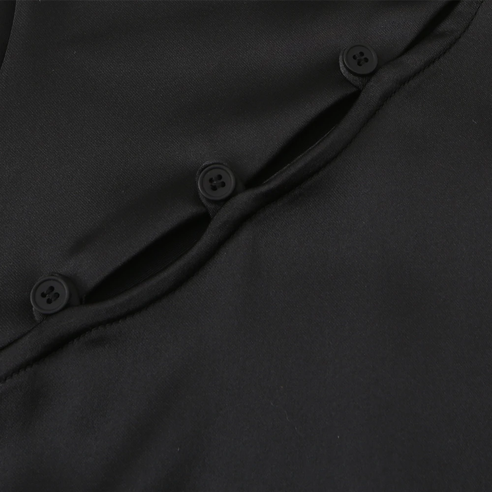 Willshela Women Fashion Solid Side Button Zipper Slim Fitting Tops Vintage Stand Neck Short Sleeves Female Chic Lady Tank Tops