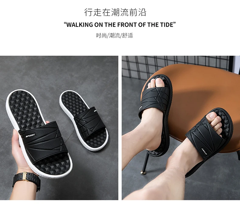 Fashion Mens Acupressure Massage Slippers Home Indoor Slides Sleeper Comfortable Men's Slide Slipper for House Room Foot Massage