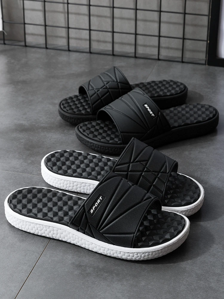 Fashion Mens Acupressure Massage Slippers Home Indoor Slides Sleeper Comfortable Men's Slide Slipper for House Room Foot Massage