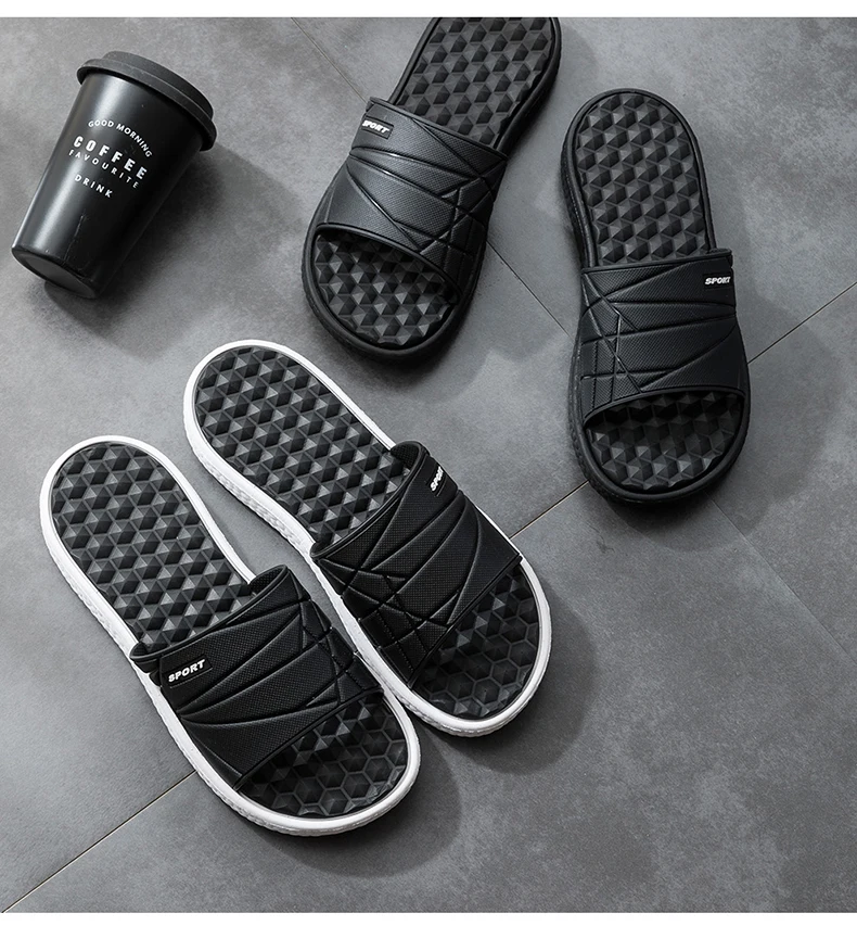 Fashion Mens Acupressure Massage Slippers Home Indoor Slides Sleeper Comfortable Men's Slide Slipper for House Room Foot Massage