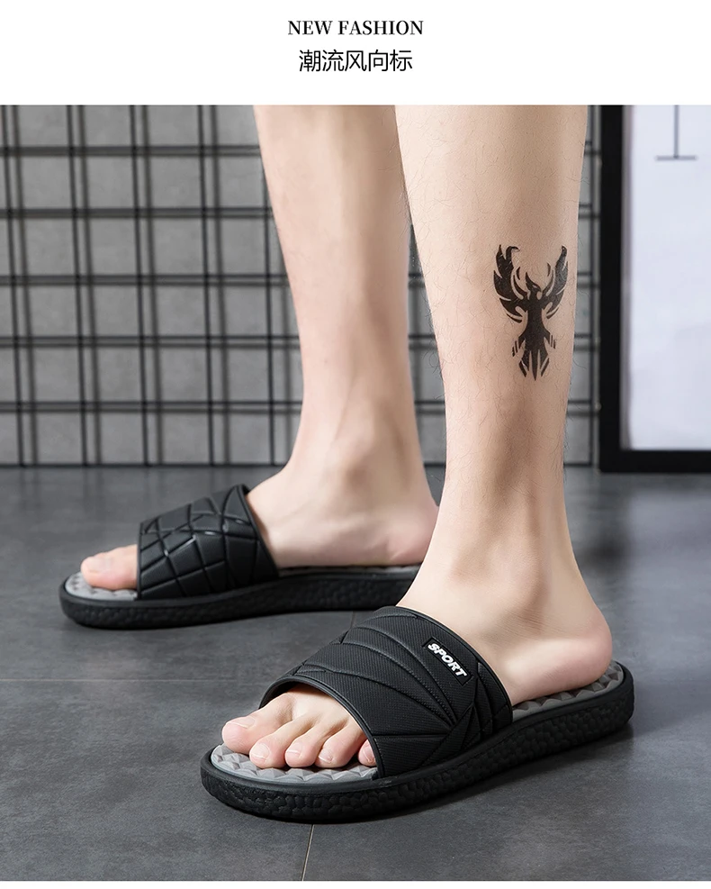 Fashion Mens Acupressure Massage Slippers Home Indoor Slides Sleeper Comfortable Men's Slide Slipper for House Room Foot Massage