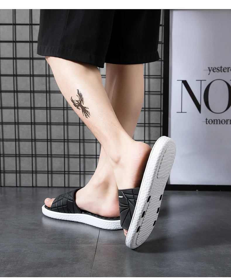 Fashion Mens Acupressure Massage Slippers Home Indoor Slides Sleeper Comfortable Men's Slide Slipper for House Room Foot Massage