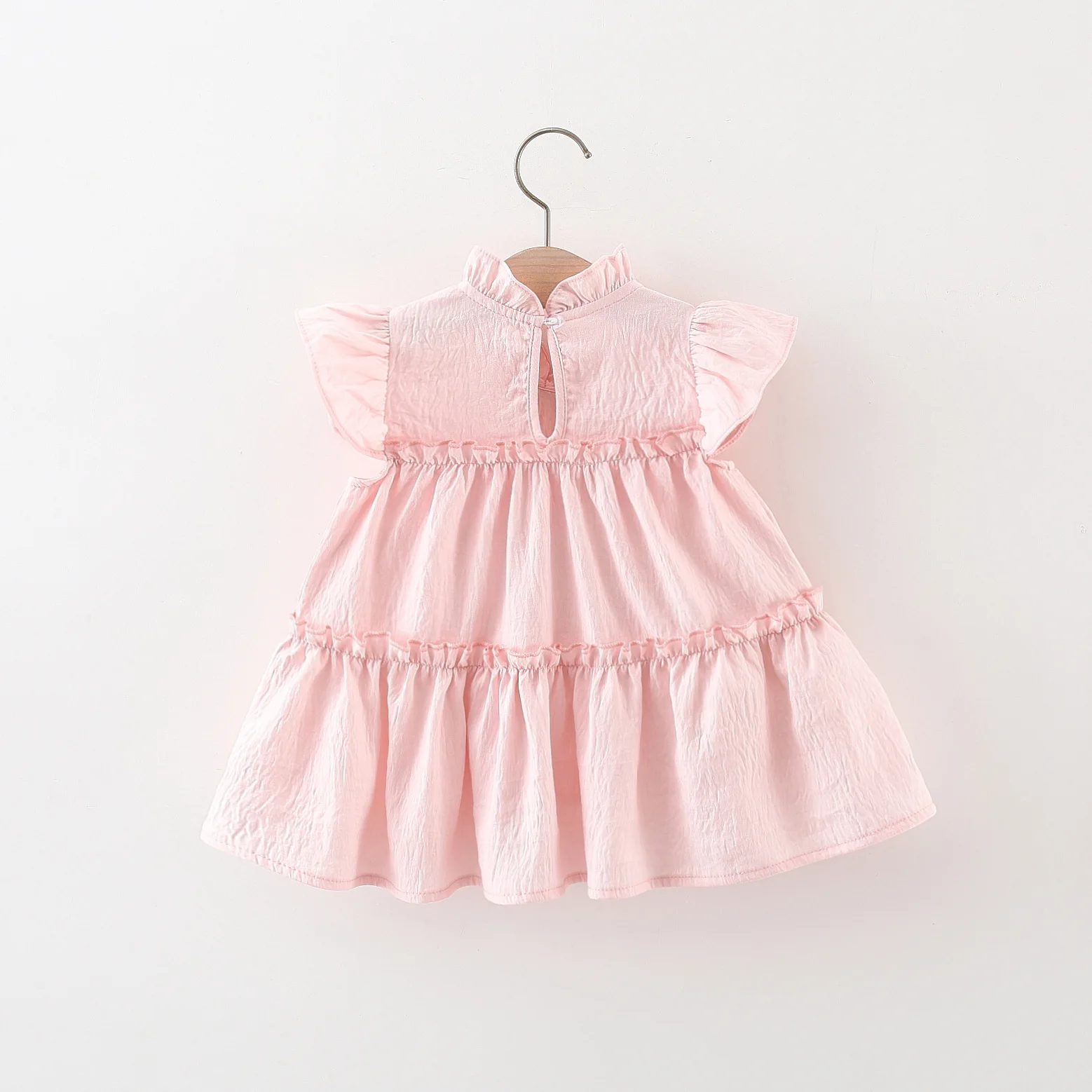 Baby Girl Dress Summer Cotton Solid Color Tulip Bow Baby Dresses Cute Casual Beach Baby Girl Clothing