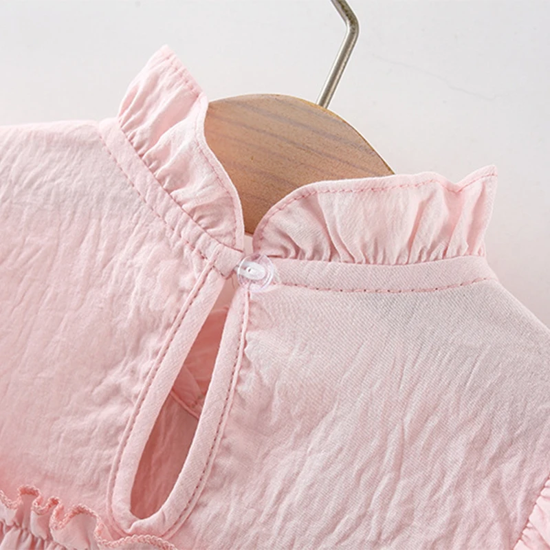 Baby Girl Dress Summer Cotton Solid Color Tulip Bow Baby Dresses Cute Casual Beach Baby Girl Clothing