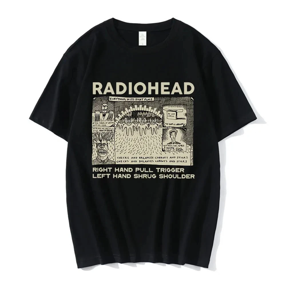 Vintage Classic Radiohead T Shirt Men Tees North America Tour Rock Boy Women's Tshirt Camisetas Hombre Hip Hop Street Casual Top