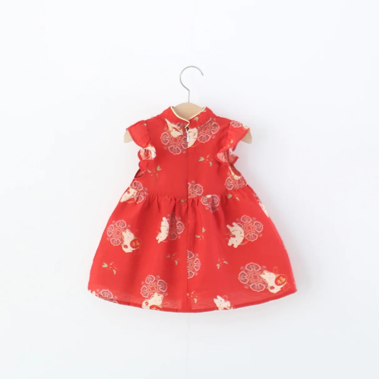 Baby Girl Dress Summer Cartoon Chinese-Style Infant Girl Dress Adorable Cheongsam Baby Dress