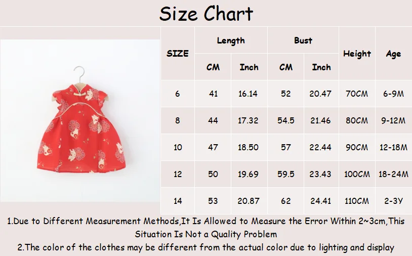 Baby Girl Dress Summer Cartoon Chinese-Style Infant Girl Dress Adorable Cheongsam Baby Dress