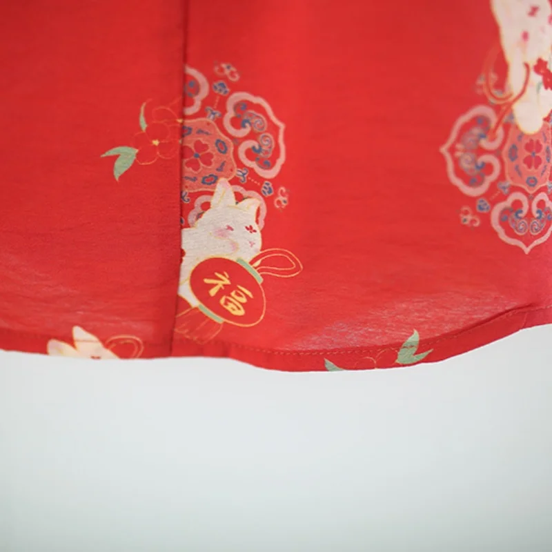 Baby Girl Dress Summer Cartoon Chinese-Style Infant Girl Dress Adorable Cheongsam Baby Dress