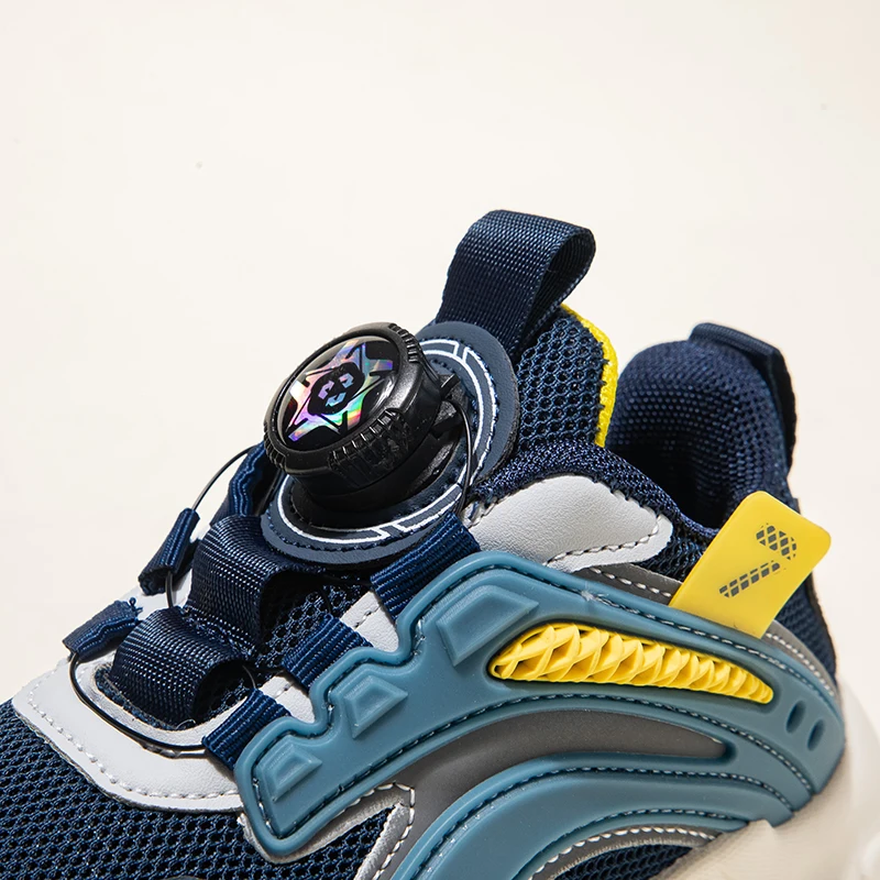 Boys' & Girls' Fashion Chunky Trainers Color-Blocked Sneakers with Rotary Buckle Closure
