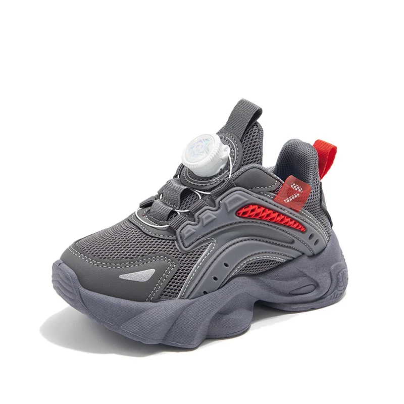 Boys' & Girls' Fashion Chunky Trainers Color-Blocked Sneakers with Rotary Buckle Closure