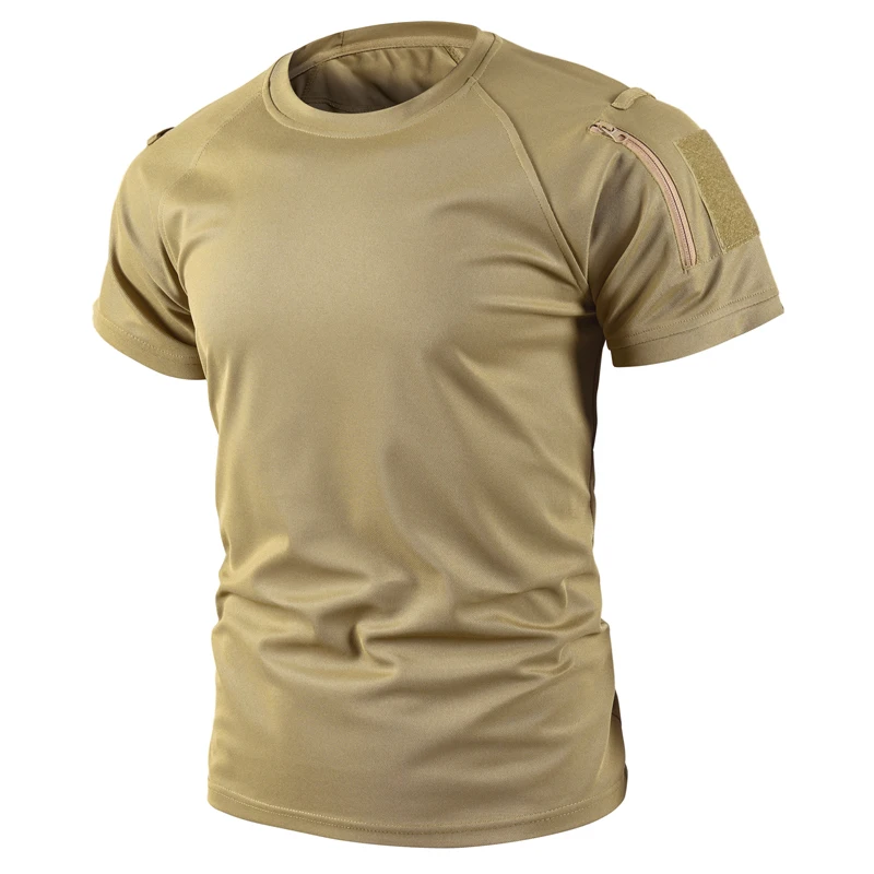 Men's Summer T-Shirt Camping Hiking Trekking Tops Running Climbing Gym Breathable Pullover Casual Cargo Training Quick Dry Shirt