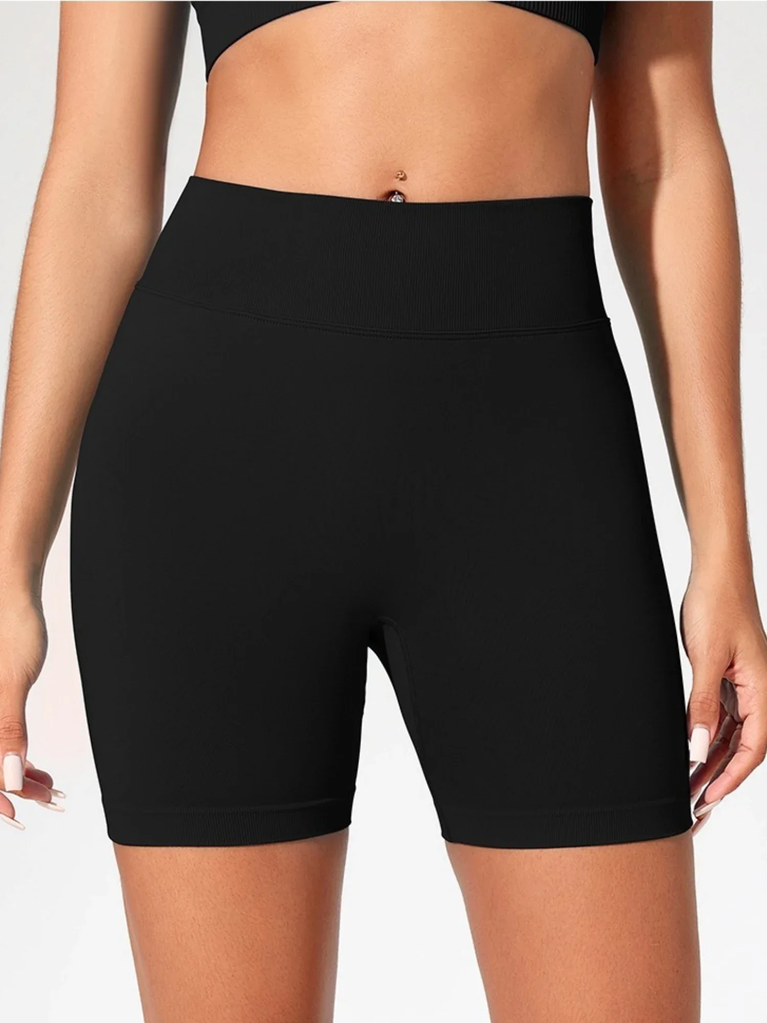 Seamless Women's Gym Yoga Exercise Pants High Waist Peach Hip Solid Color Tight Sexy Shorts Fitness Leggings