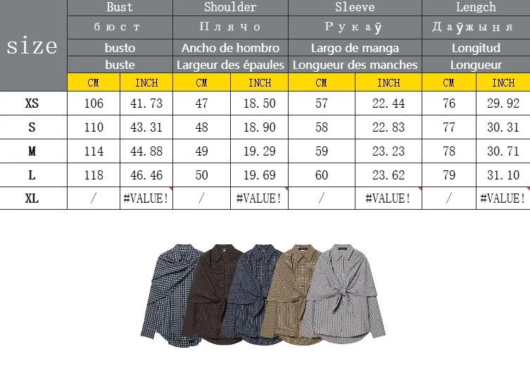 Women Spring Plaid Shirt Women Cape Scarf Button-Up Casual Layered Female Single Breasted Long Sleeved Shirt