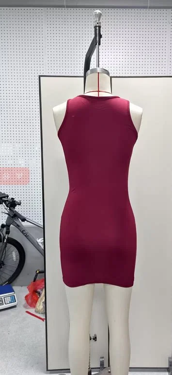 2026 New Women's Casual Bodycon Mini Dress Solid-colour Sleeveless Crew-neck Slip Dress, Party, Date or Dinner Short Skirt