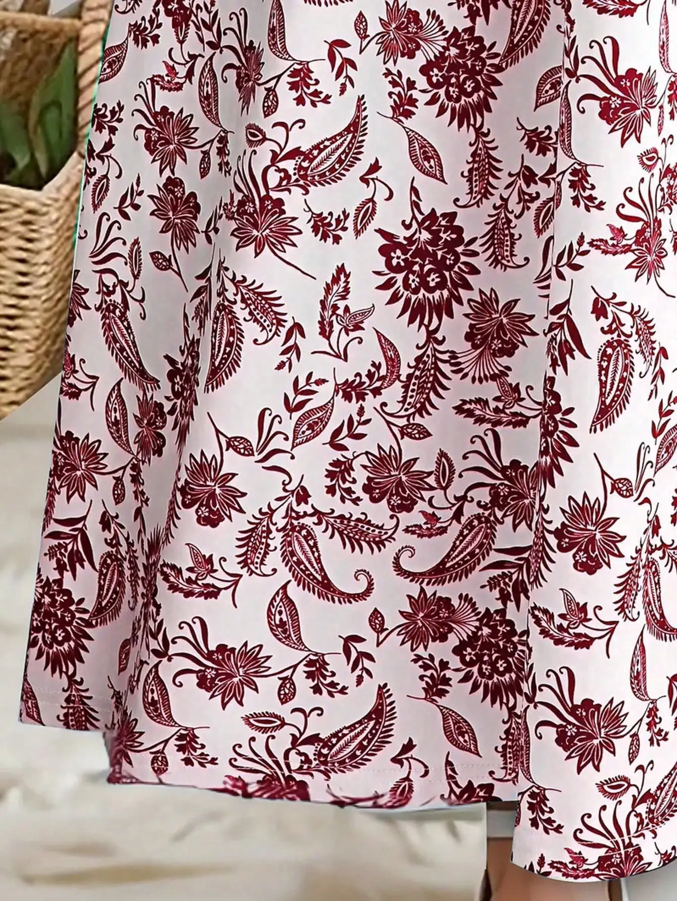 2026 Casual Bohemian Style Paisley Patterned Short Sleeved Mid Length Dress, Girls' Holiday Casual Dress, Summer Gift