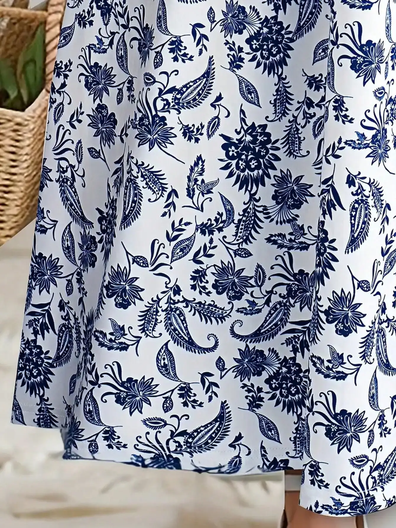 2026 Casual Bohemian Style Paisley Patterned Short Sleeved Mid Length Dress, Girls' Holiday Casual Dress, Summer Gift