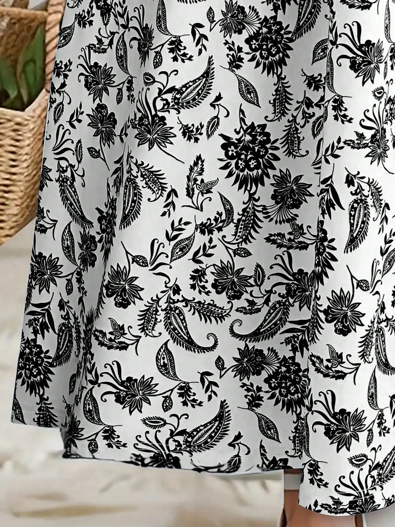 2026 Casual Bohemian Style Paisley Patterned Short Sleeved Mid Length Dress, Girls' Holiday Casual Dress, Summer Gift
