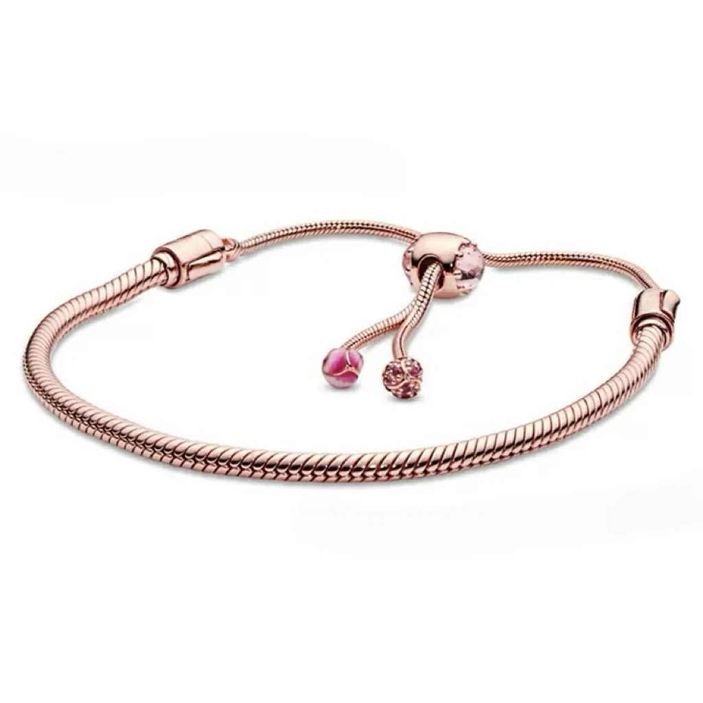 Star Shaped Adjustable Bracelet S925 Pure Silver Rose Snake Bone Chain DIY Accessories Charm Women's Jewelry Wedding Gifts