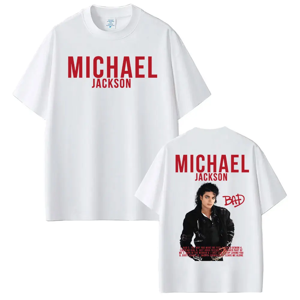 King of Pop Michael Jackson Bad Era Graphics T Shirts Men Women Fashion Classic Pop Music T-shirt Short Sleeve Oversized T Shirt