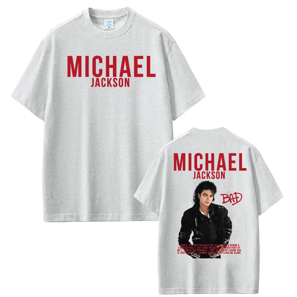 King of Pop Michael Jackson Bad Era Graphics T Shirts Men Women Fashion Classic Pop Music T-shirt Short Sleeve Oversized T Shirt