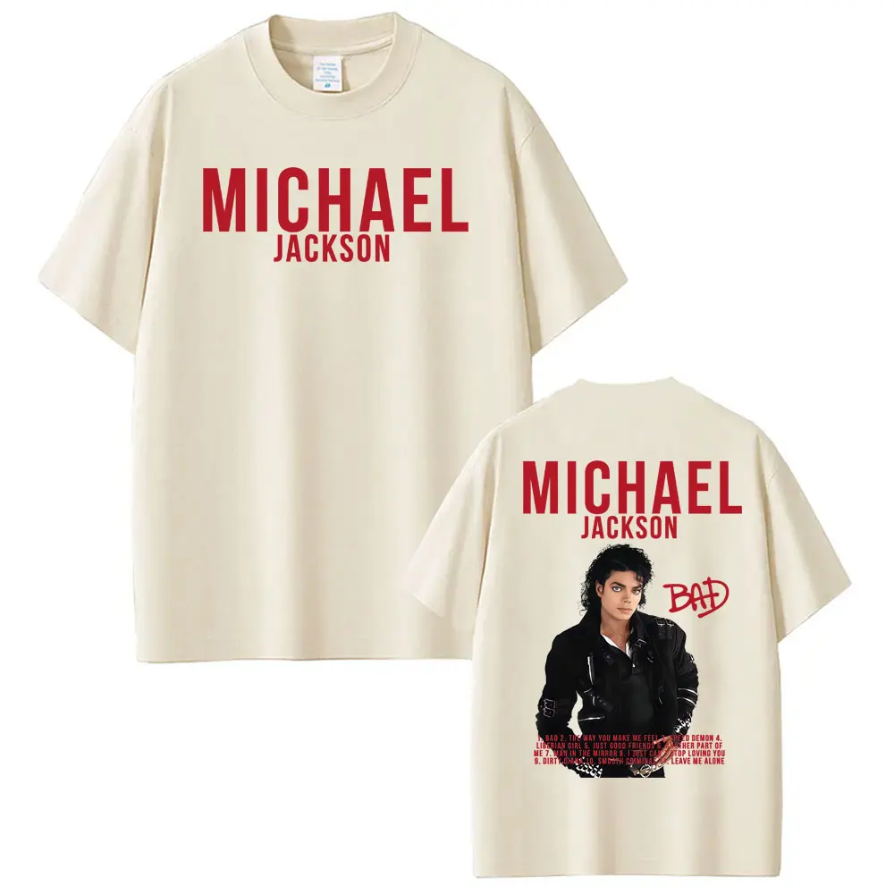 King of Pop Michael Jackson Bad Era Graphics T Shirts Men Women Fashion Classic Pop Music T-shirt Short Sleeve Oversized T Shirt