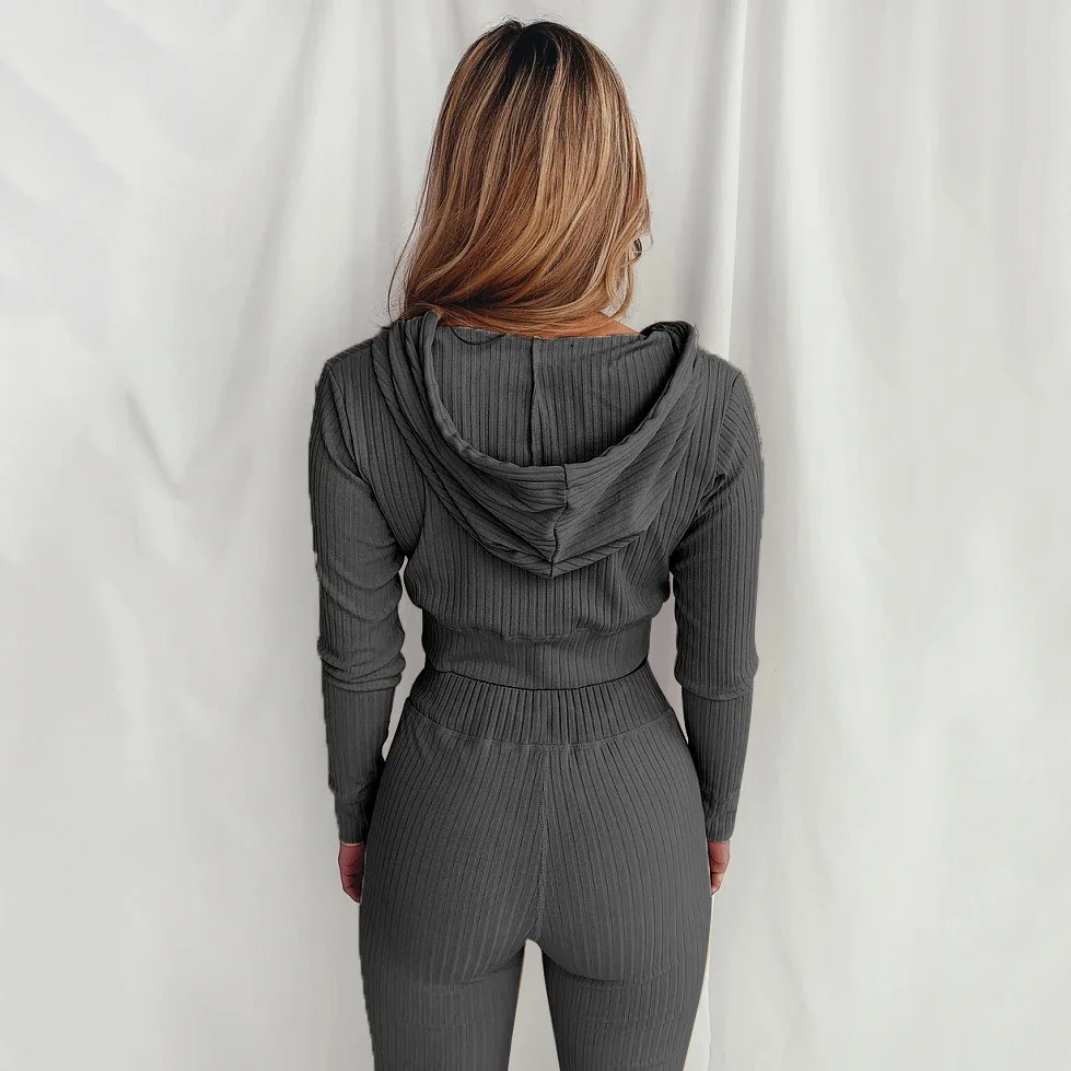 Women's Slim Fit Hooded Long Sleeve Waist Suit Casual Sports Zipper Trendy Fashion 2026