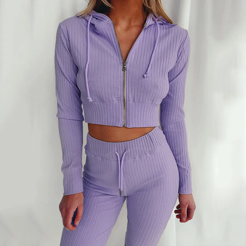 Women's Slim Fit Hooded Long Sleeve Waist Suit Casual Sports Zipper Trendy Fashion 2026