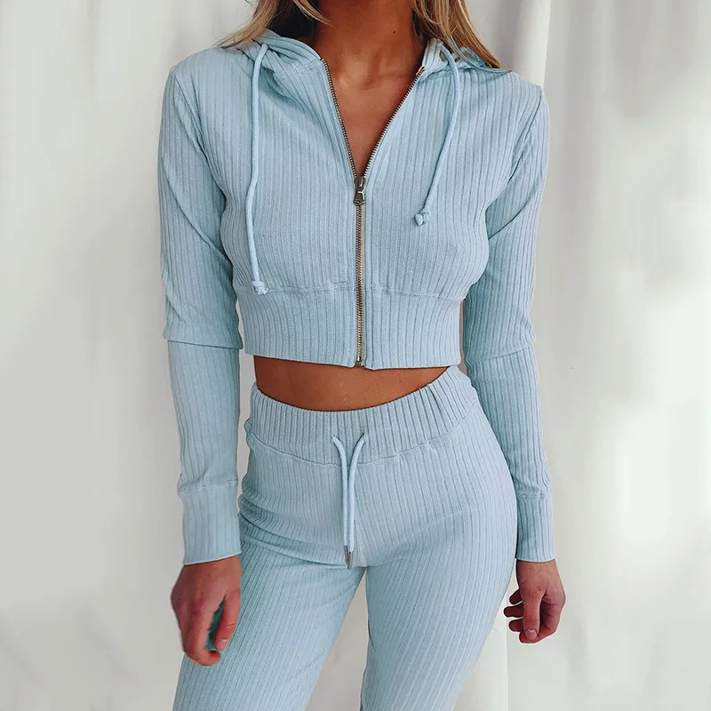 Women's Slim Fit Hooded Long Sleeve Waist Suit Casual Sports Zipper Trendy Fashion 2026